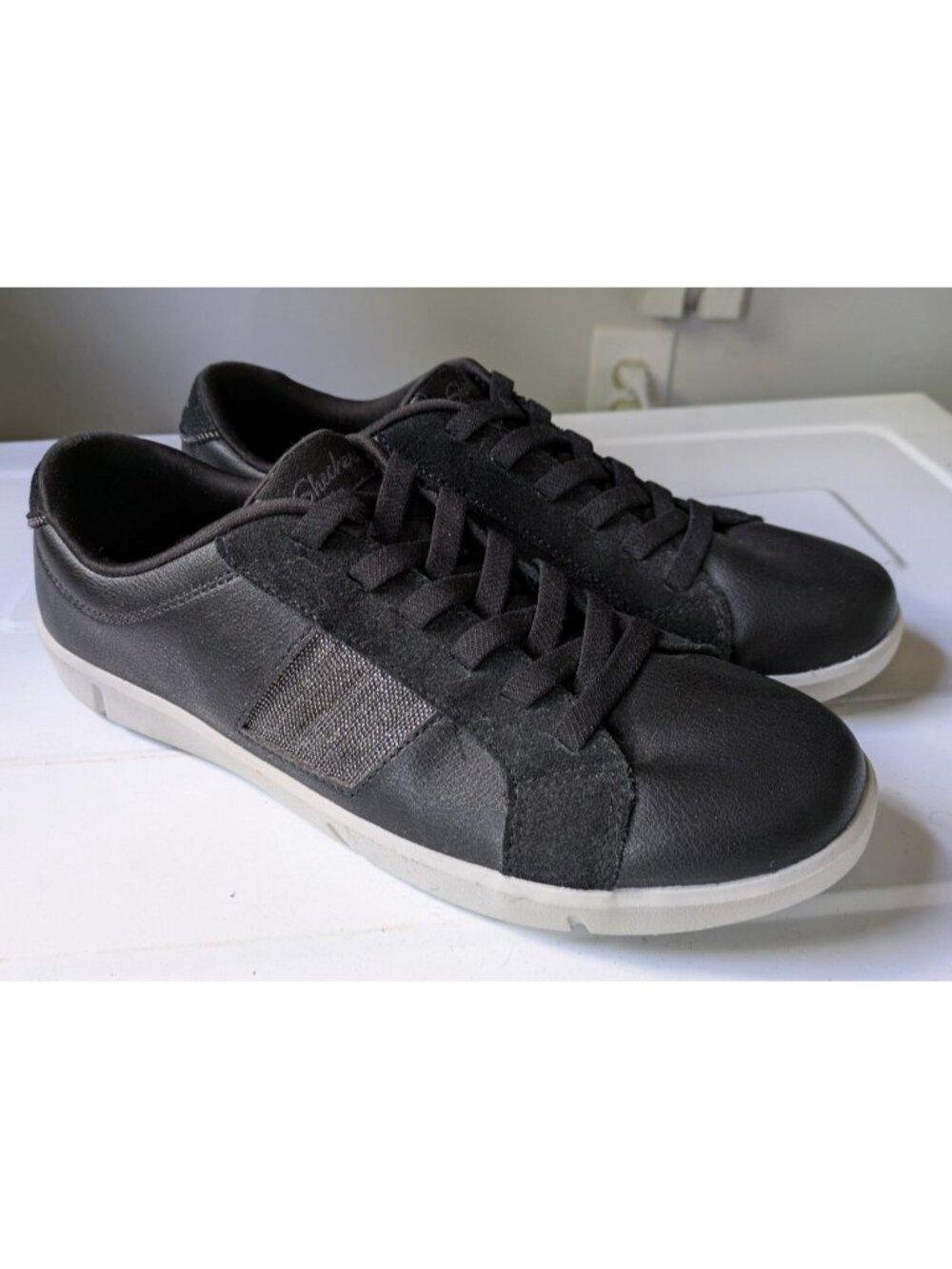 Skechers Breeze St. Canvas Slip-On Sneakers Shimmery Skies Women's Black Size 9